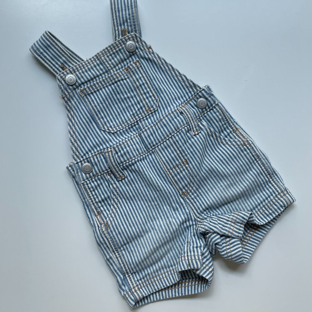 Denim Railroad Stripe Overalls